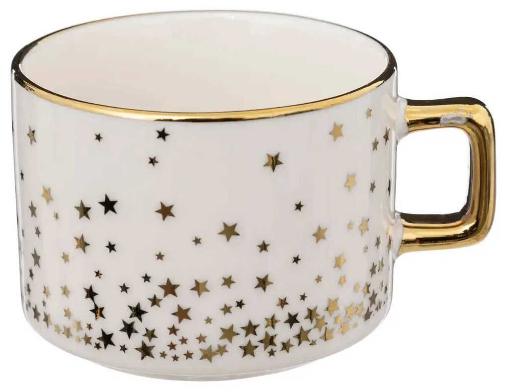 Zestaw 4 filiżanek porcelanowych na stojaku STARS, 170 ml