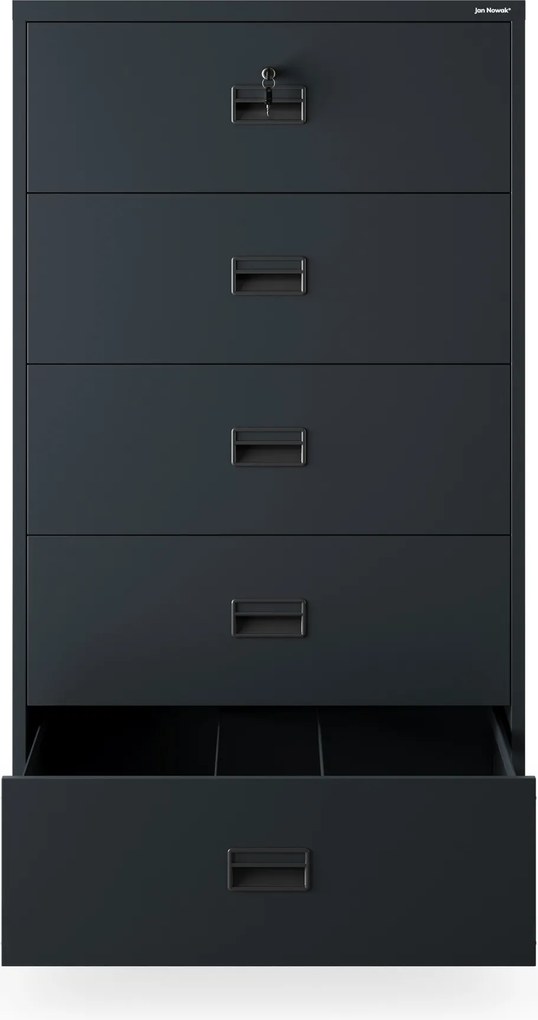 Szafa kartotekowa metalowa antracytowa: SARA XL V5, 900 x 1620 x 600 mm