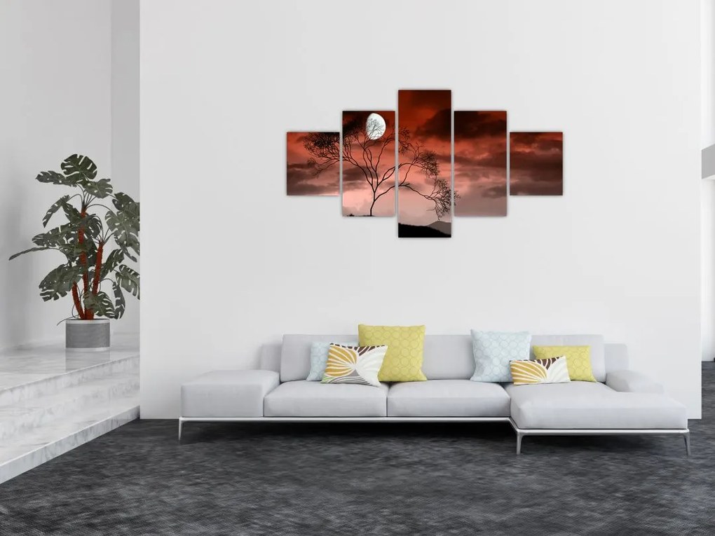 Obraz - Księżyc oświetlający noc (125x70 cm)