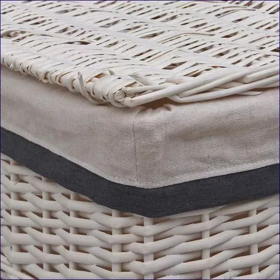 Biały wiklinowy kosz na pranie - Viver