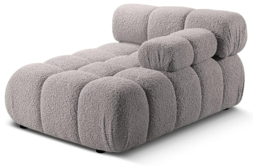 Jasnoszary moduł sofy z materiału bouclé (prawostronny) Bellis – Micadoni Home