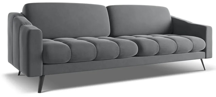 Szara aksamitna sofa 238 cm Nalu – Makamii