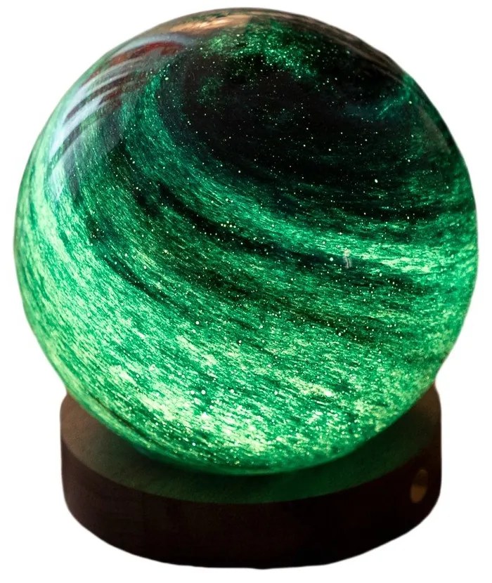 Lampa stołowa LED w ciemnym naturalnym kolorze ze szklanym kloszem (wysokość 13 cm) Stellar Ocean – Gingko