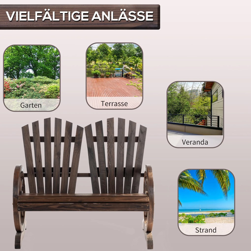 Outsunny Sło Ogrodowe Drewniane Małe Krzesło Ogrodowe Duże Krzesło Ogrodowe Krzesło Ogrodowe Drewniane | Aosom PL