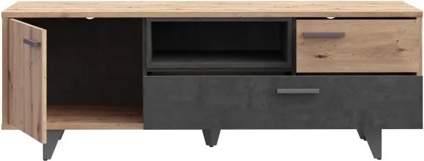 Młodzieżowa szafka RTV Raven 131 dąb artisan/beton