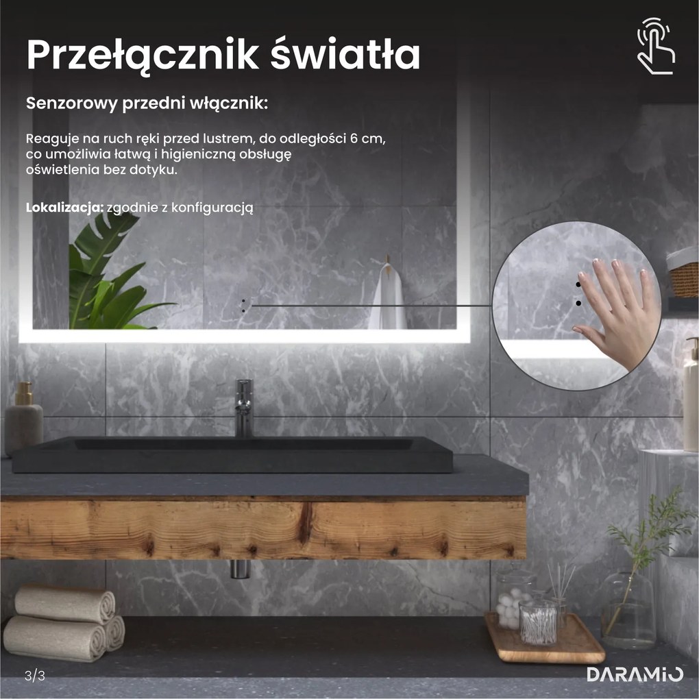 Lustro łazienkowe LED F3