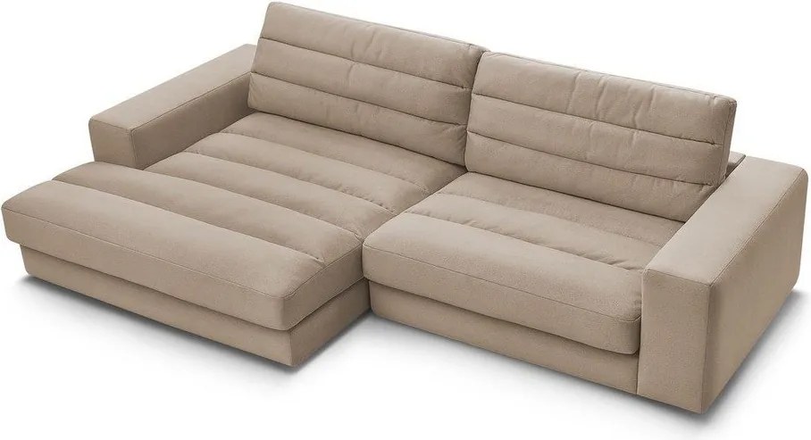 Szarobrązowy aksamitny narożnik (lewostronny/z szezlongiem) Sierra – Bobochic Paris