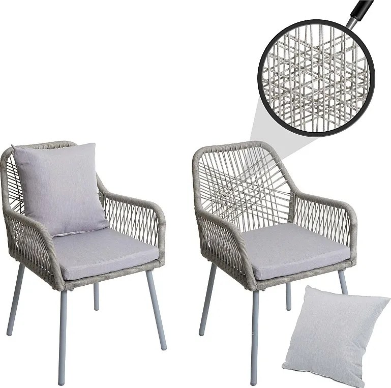 Krzesło ogrodowe MCW-O12 (zestaw 2 sztuk),  szary, szary pokrowiec