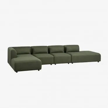 Sofa Modułowy Narożnik Lewy 4-częściowy Z Szezlongiem Fogler Tkanina Baranek Boucle Żółty Curri - Sklum