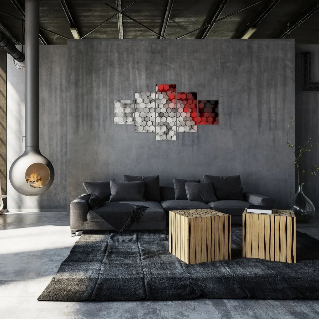 Obraz - sześciokąty 3D (125x70 cm)