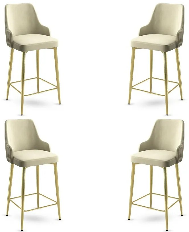 Zestaw krzeseł barowych Enox Cream and Gold, 4szt., 4 szt.