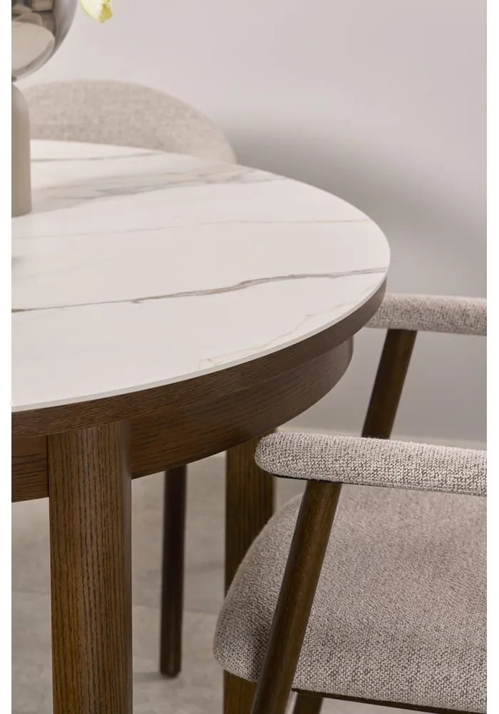 Okrągły rozkładany stół z ceramicznym blatem ø 120 cm Southampton – Actona