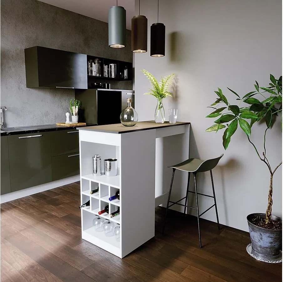 Stół barowy biały/antracyt 115x50x104.6 ross