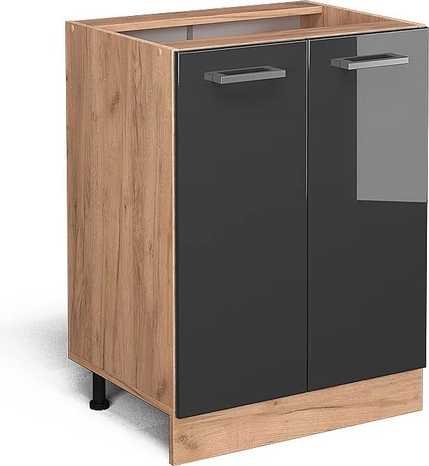 Szafki kuchenne antracyt wysoki połysk 60x46x81.6 r-line