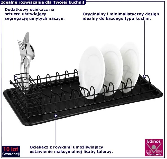Minimalistyczny metalowy ociekacz do naczyń D0-N54