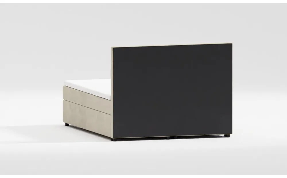 Beżowe łóżko boxspring ze schowkiem 140x200 cm Rico – Ropez