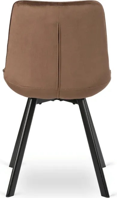 Zestaw Stół Okrągły Rozkładany LUKAS 100-250 cm Dąb Złoty/Czarny i 4 Krzesła RICK Brązowe