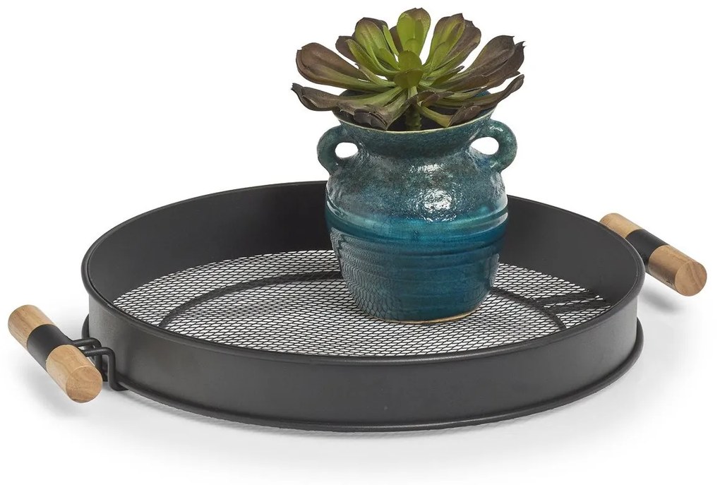 Taca metalowa z uchwytami, struktura siatki, Ø 48 cm, ZELLER