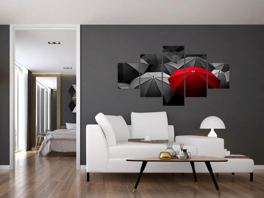 Obraz otwartych parasoli (125x70 cm)