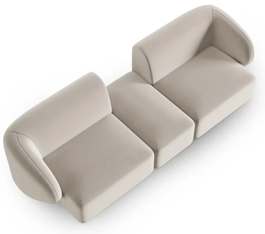 Beżowa aksamitna sofa 246 cm Paolo – Milo Casa