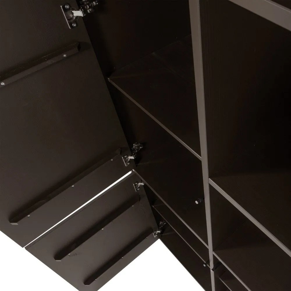 Ciemnobrązowa szafka modułowa z litego drewna sosnowego 108x215 cm Meggy – WOOOD