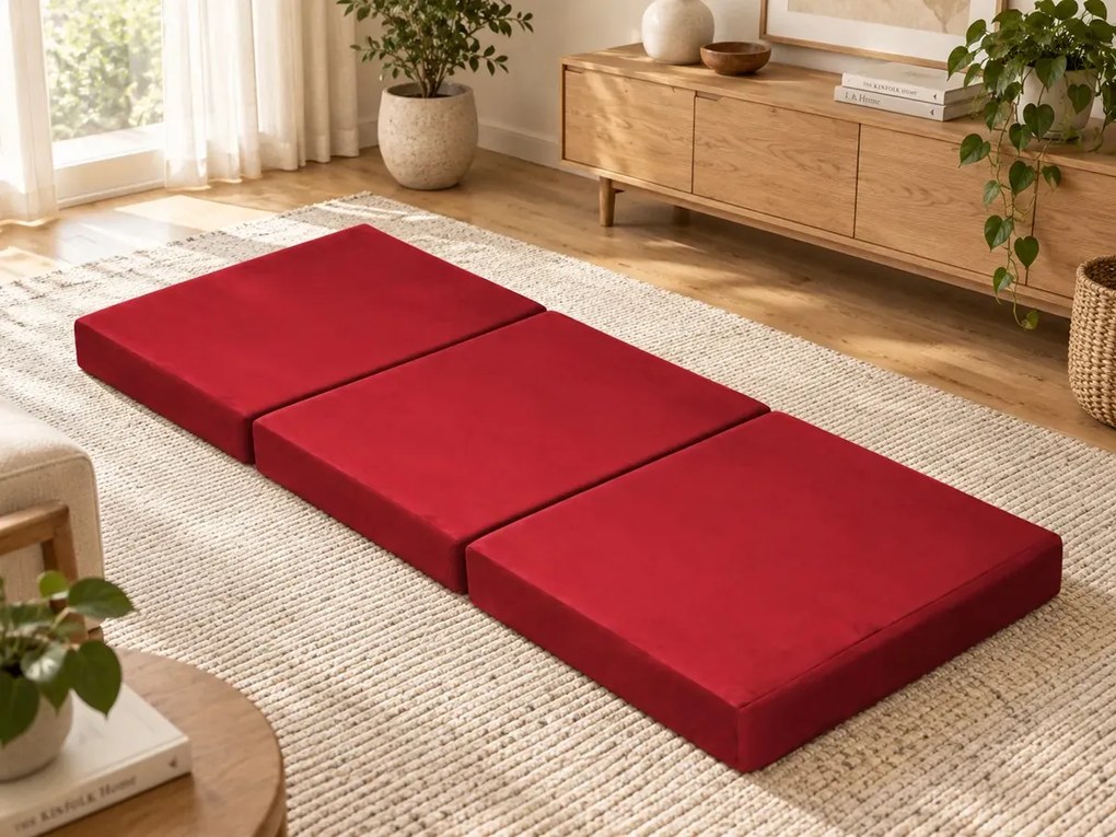 Materac 180/60 + Torba składany turystyczny tkanina Welur : Kolor tkaniny - VELVET - MG31, Rozmiar - 180/60/6, Typ tkaniny - Velvet