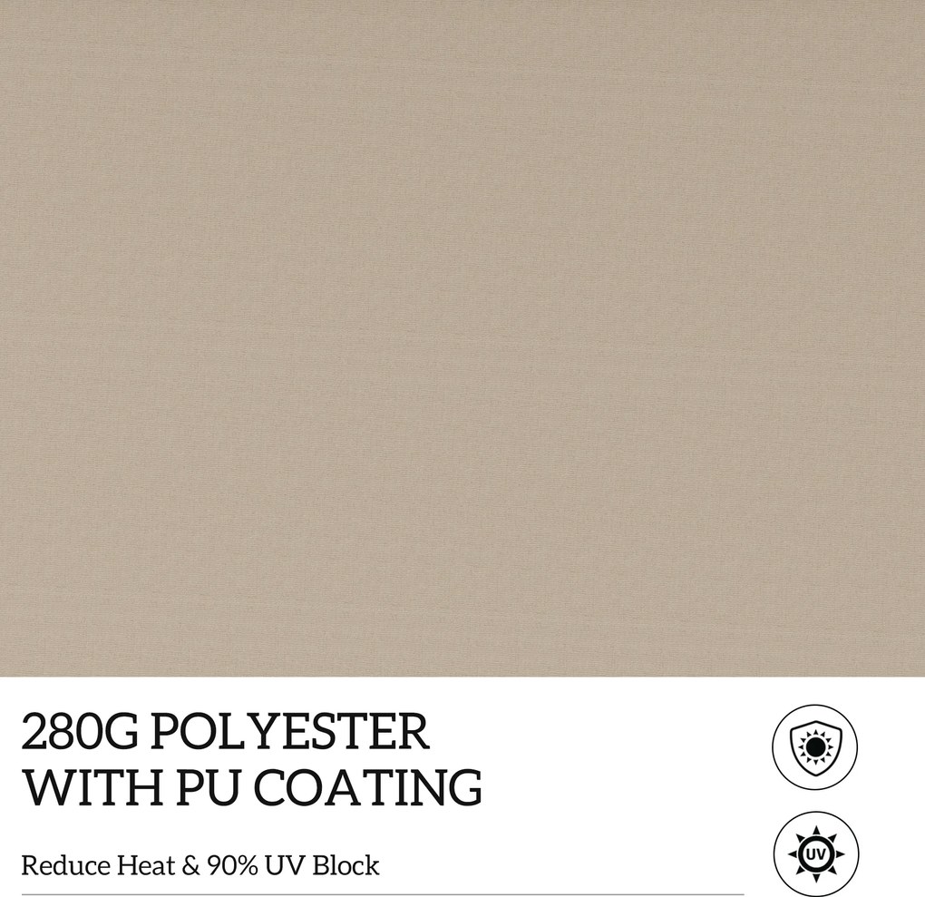 Outsunny Markiza zewnętrzna ręczna przegubowa 4 m z korbą ręczną aluminium kolor biały + beżowy