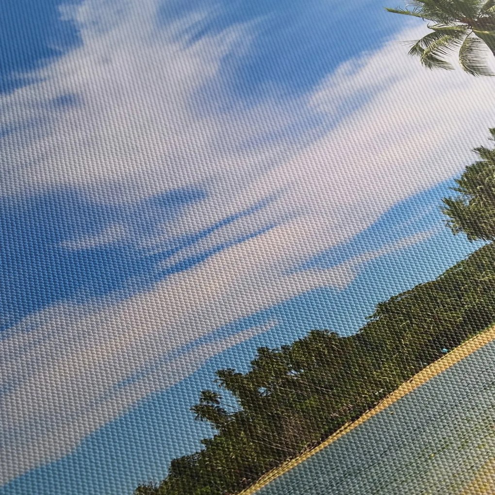 Obraz plaży (z zegarem) (90x30 cm)
