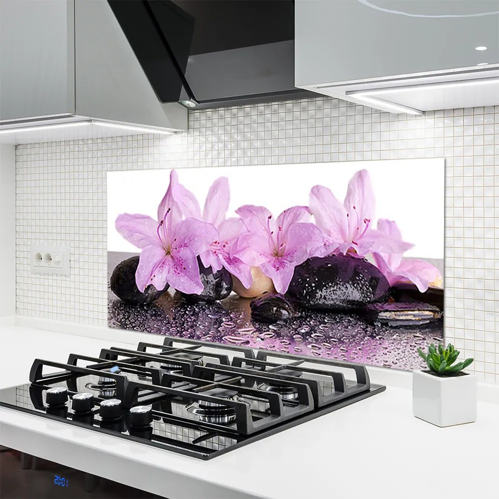 Panel Szklany Perlista Rosa na Lilii Wodnej