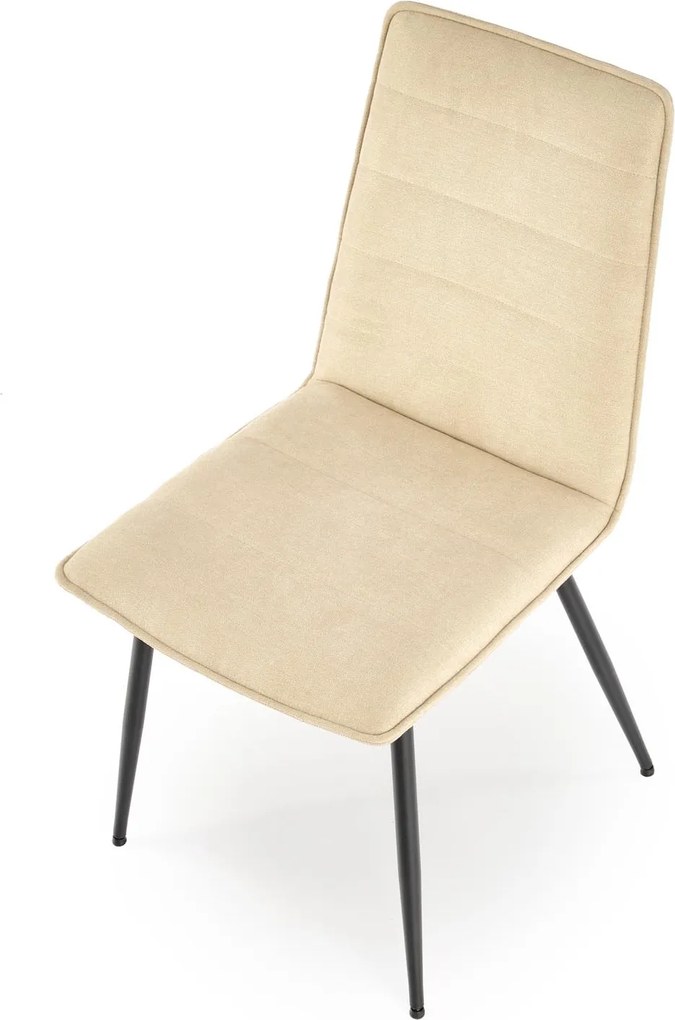 Tapicerowane krzesło K493 z poziomymi przeszyciami