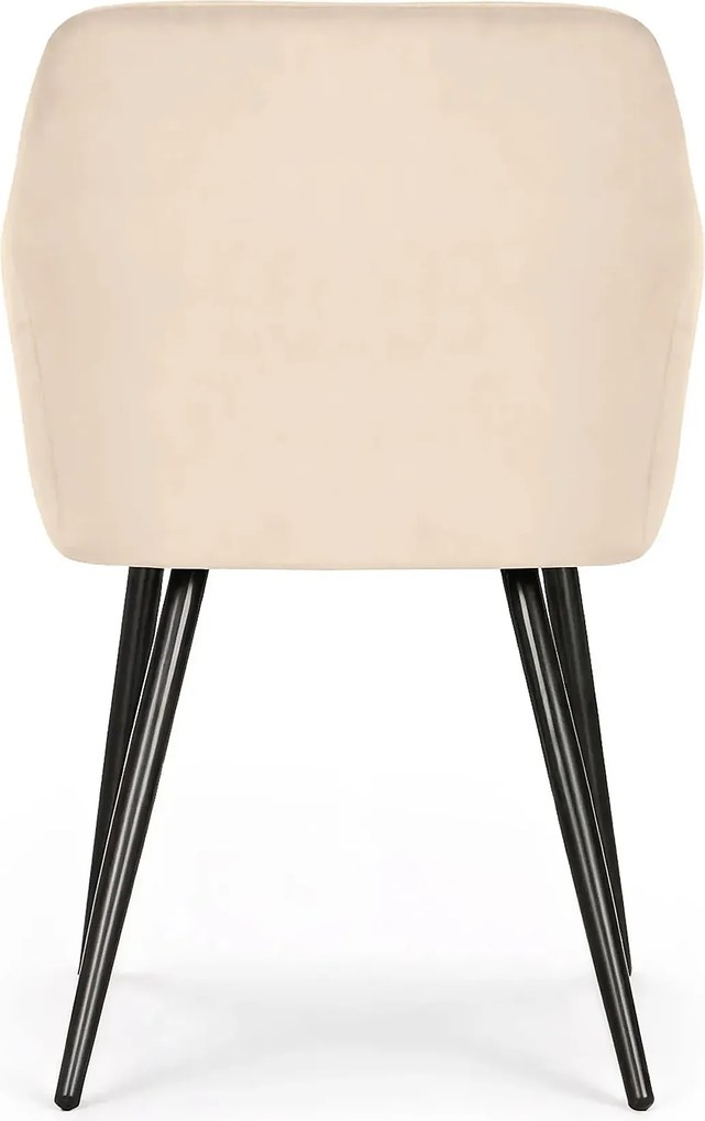 Zestaw 2 beżowych krzeseł welurowych - Terviso 2X