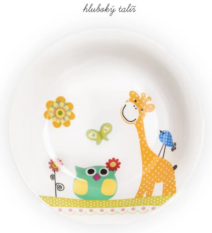 3-częściowy zestaw dziecięcych porcelanowych naczyń Orion Giraffe