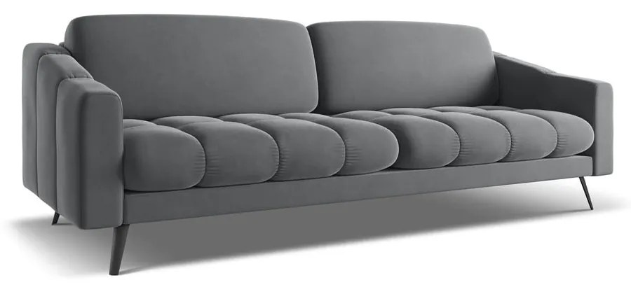 Szara aksamitna sofa 238 cm Nalu – Makamii