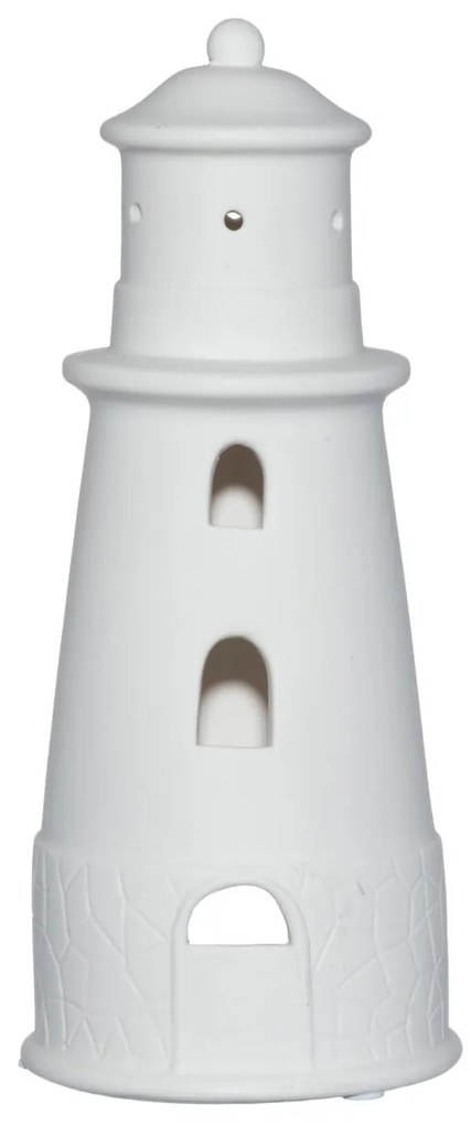 Porcelanowy lampion w kształcie latarni morskiej, 27 cm