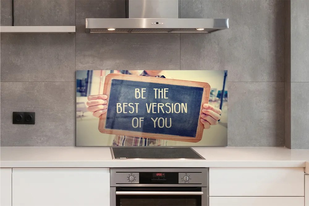 Szklany Panel Drewniana Tabliczka z Napisem