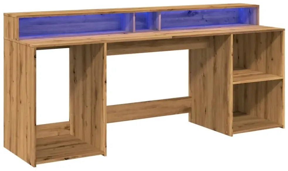Podświetlane biurko 200 cm dąb artisan - Fixi