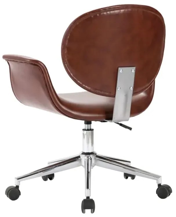 Brązowe obrotowe krzesło biurowe z ekoskóry N3-M57