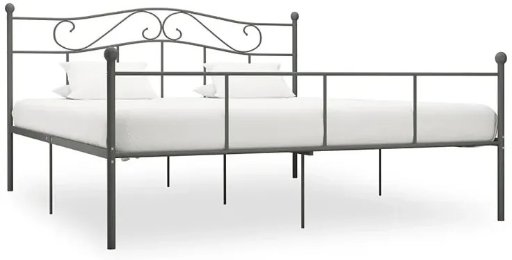 Szare metalowe łóżko w stylu loftowym 180x200 cm - Fiosa