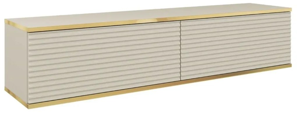 Szafka RTV KARL 3D 135cm wisząca/stojąca kaszmirowy mat PIASKI Meble