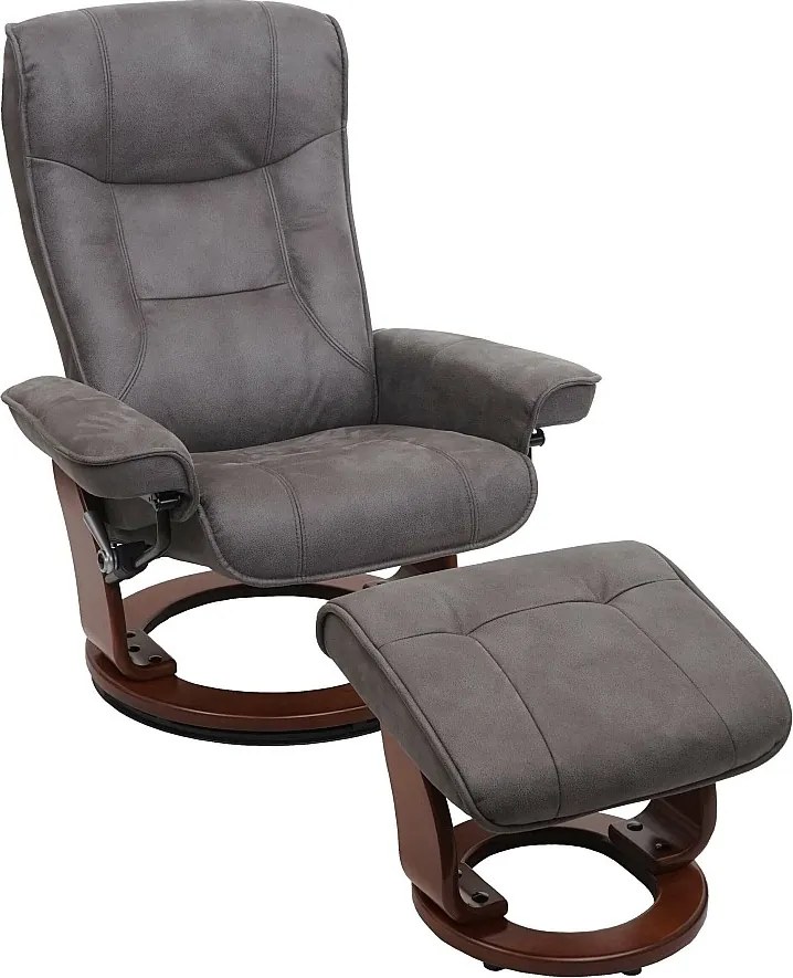 Fotel relaksacyjny Halifax,  ciemnoszary, kolor orzechowy
