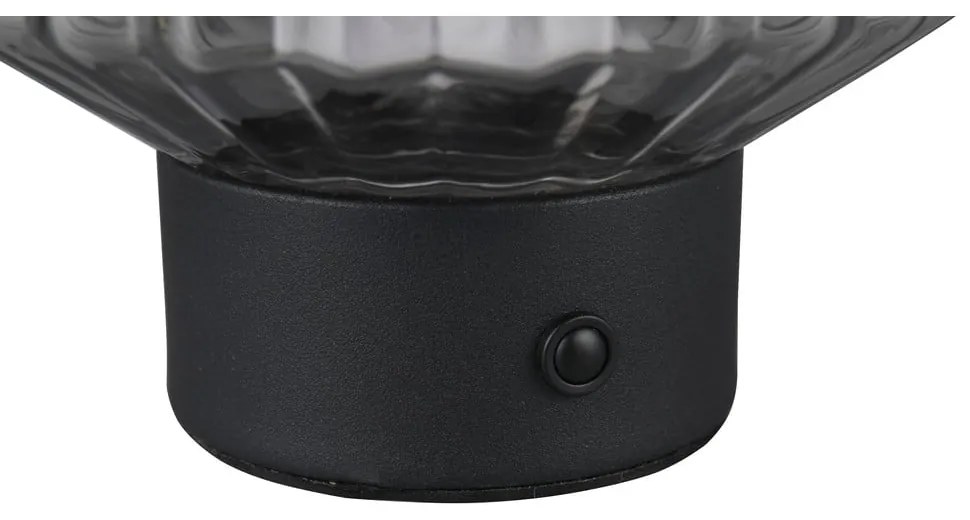 Czarno-szara lampa stołowa LED ze ściemniaczem i szklanym kloszem (wys. 19,5 cm) Lord – Trio