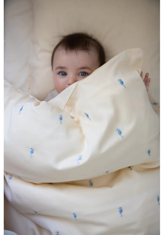 Jasnożółta pościel dziecięca do łóżeczka z bawełny organicznej 70x100 cm Sea Garden – Cam Cam Copenhagen