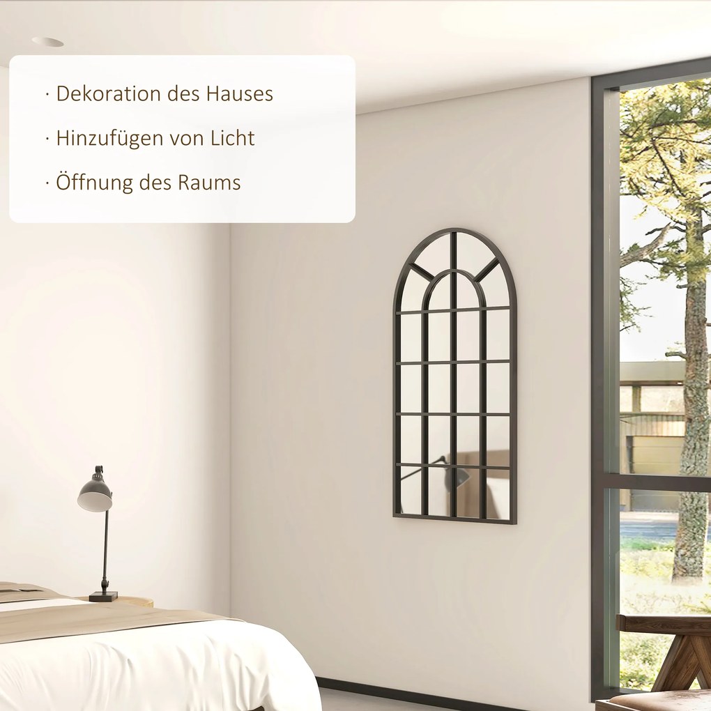 HOMCOM Lustro ścienny półokrągłe