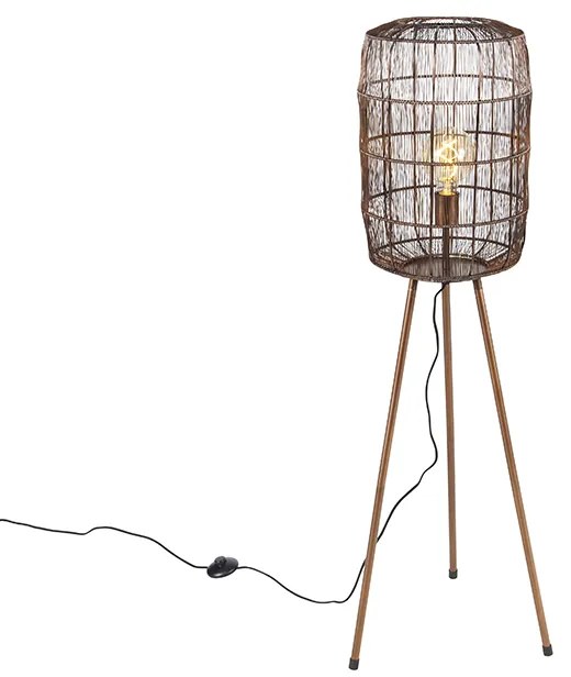 Nowoczesna lampa podłogowa trójnóg miedziana - Redo