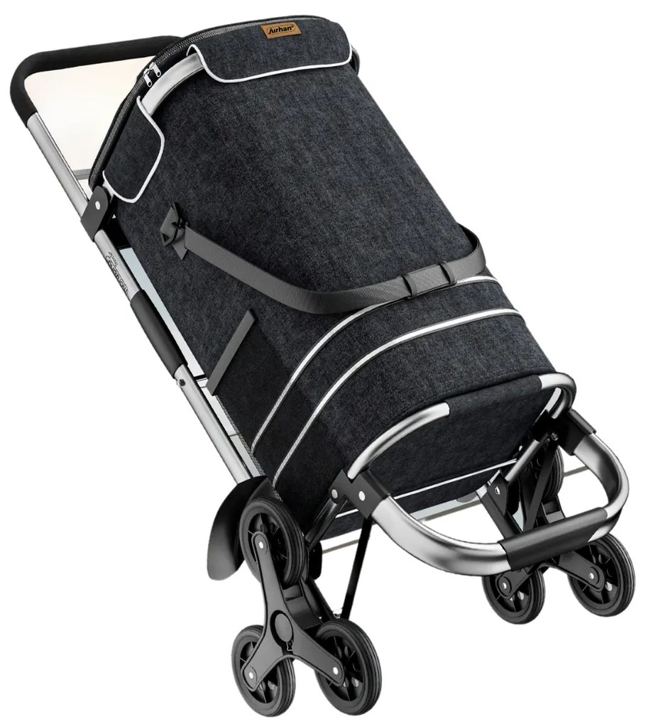 Torba na zakupy na kółkach do schodów COMFORT, 50l, czarna Jurhan