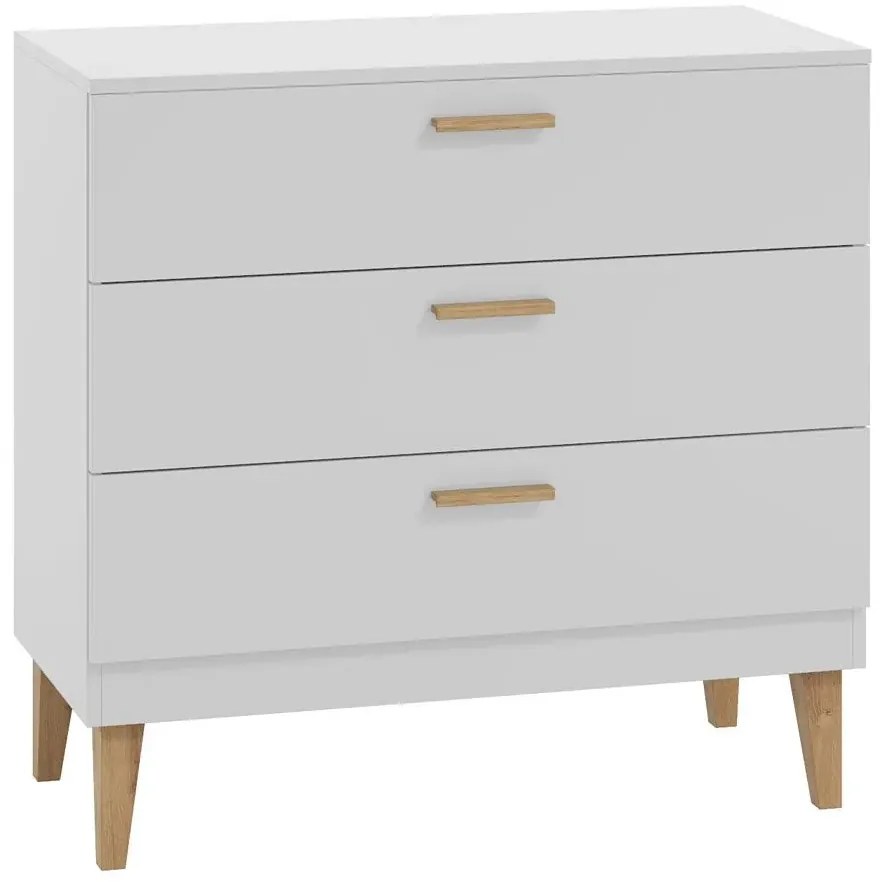 Matowa komoda dziecięca drewniane nóżki R7-P12