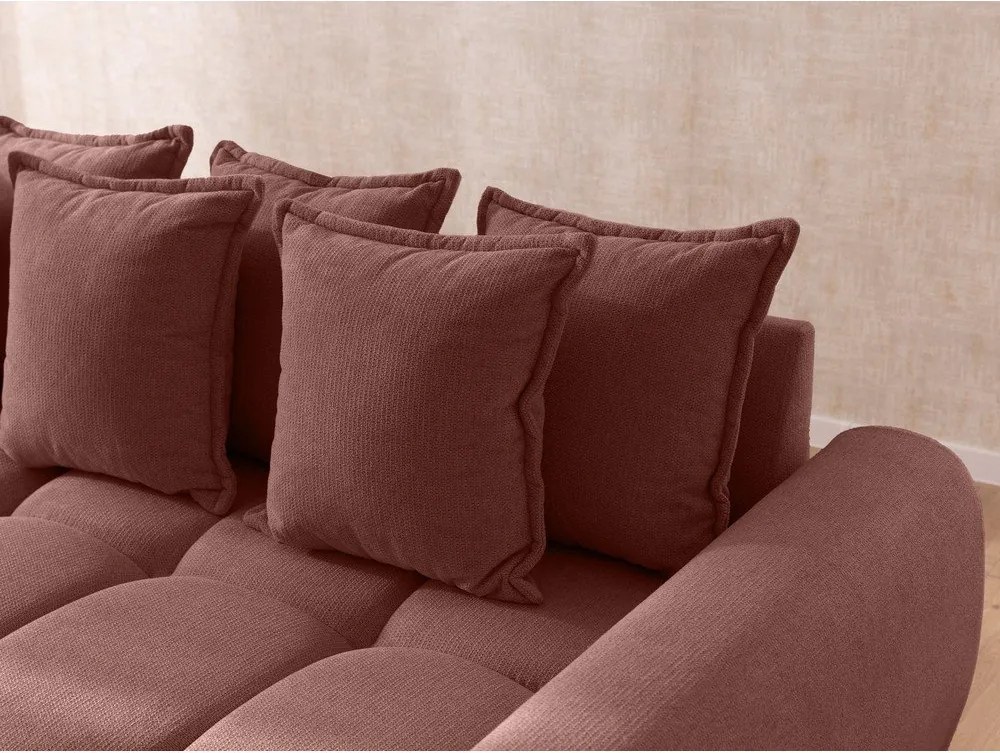 Narożnik (prawostronny/z szezlongiem) w kolorze terakoty Albane – Ropez