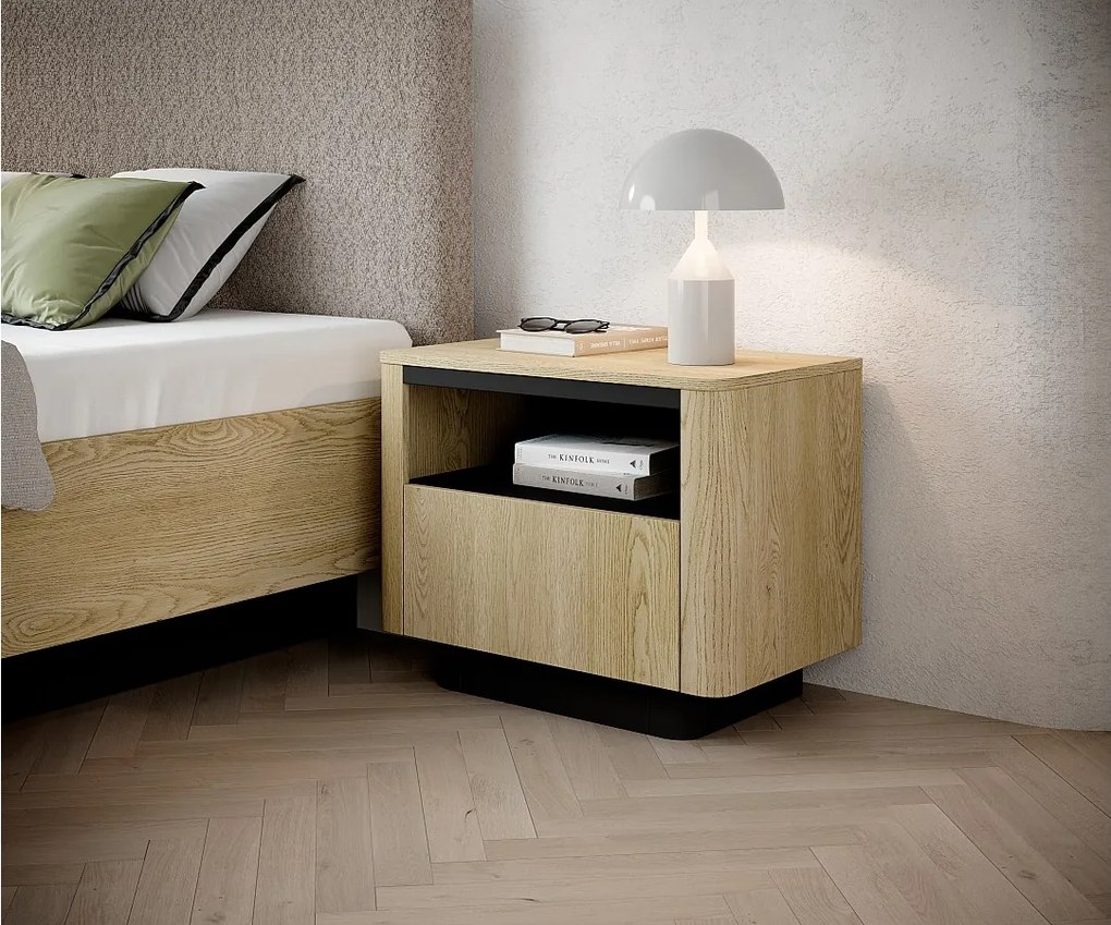 Stolik nocny, dąb cremona, 63,2 x 50,5 x 38,1 cm