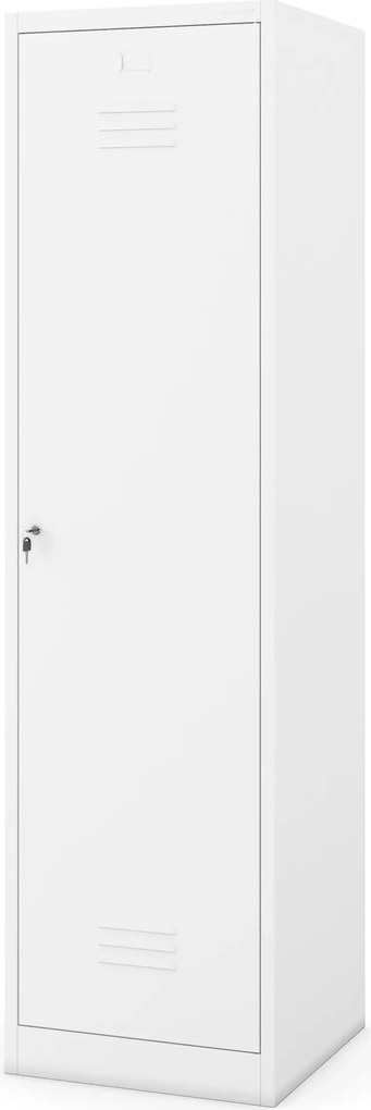 Metalowa szafa gospodarcza AGNES, 500 x 1850 x 500 mm, biała