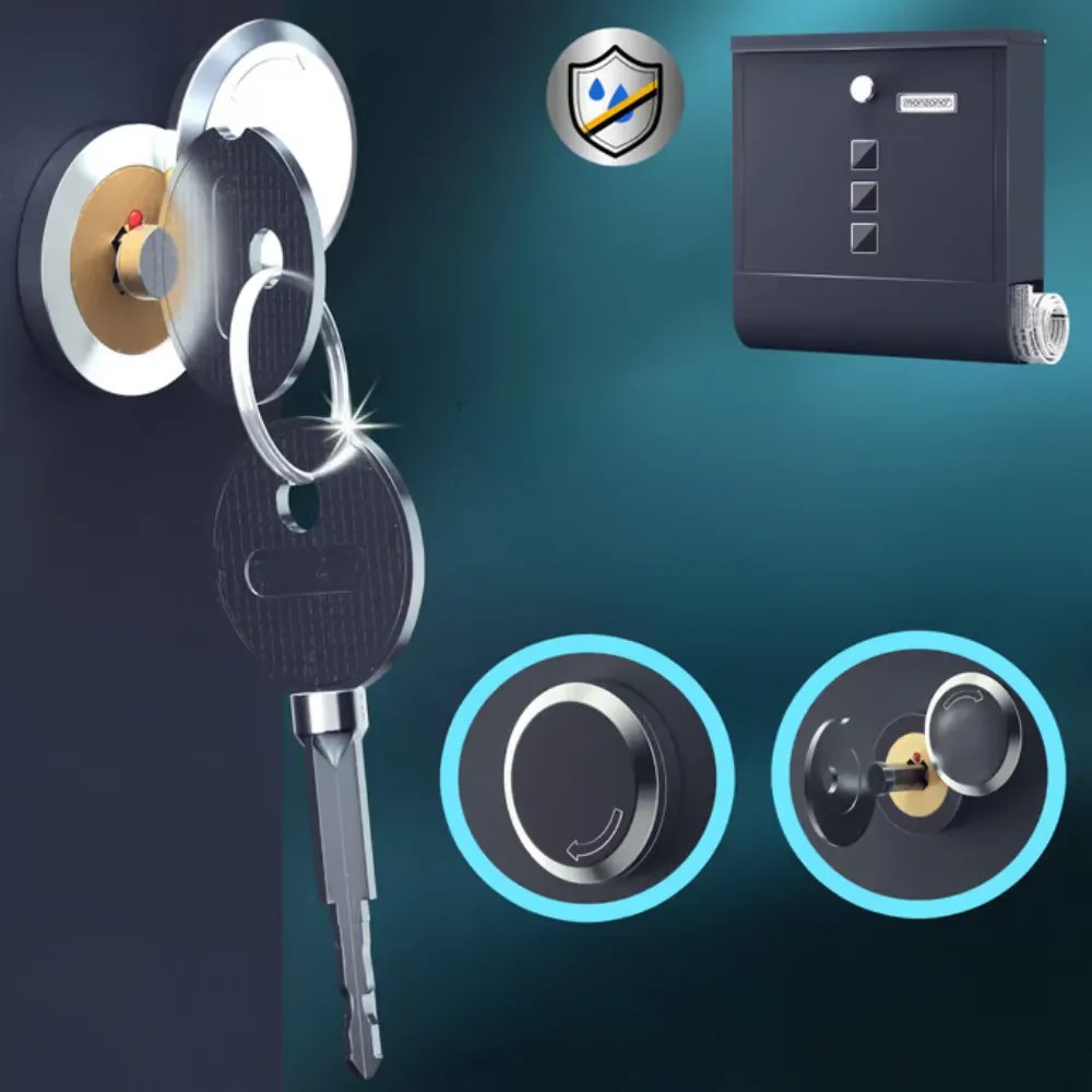 Monzana Skrzynka pocztowa z tubą na gazety POST, 30,5x10x33,5cm, antracyt